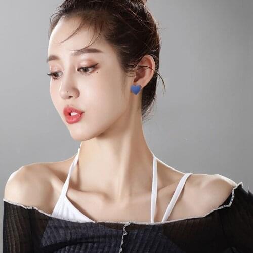 ZWC Korea 2021 Sweet Girl Simple Creative Fashion Earrings Blue Love Exquisite Fashion Personality All-match Ear Studs