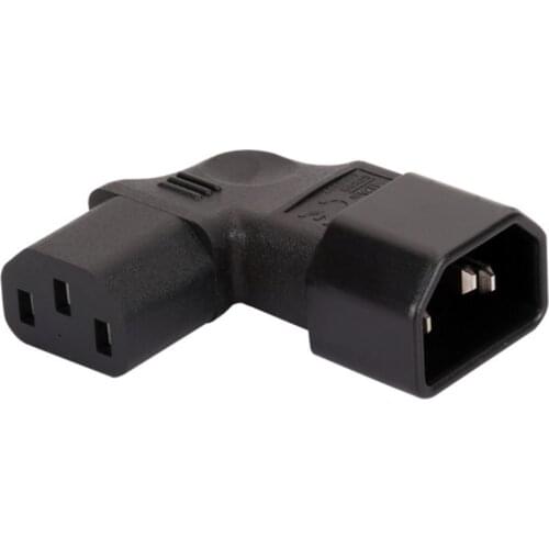 Right Angle IEC 320 C14 3 Pin Male to C13 Female PDU PSU UPS Power Extension Adapter Receptacle for LCD LED TV Wall Mount