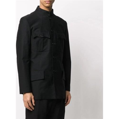 S-6XL!!2020 New mens loose young mens suit multi-pocket decorative stitching personality jacket versatile coat