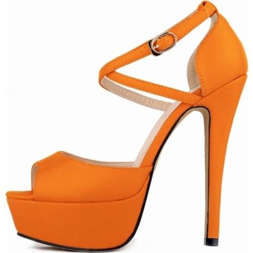 Orange Blue Green Fashion Summer Ladies Shoes Elegant Wedding Shoes Women Leather High Heels Sandals NLK-C0037