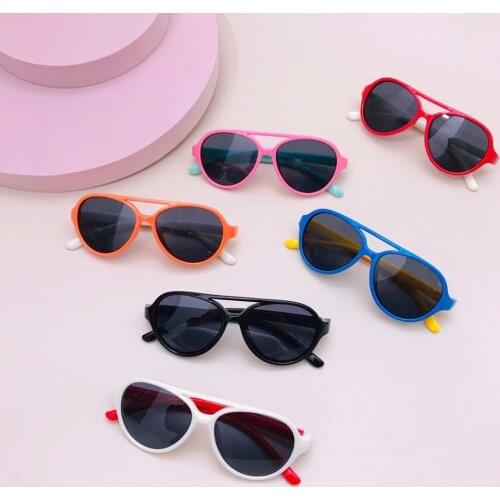 2020 Cute Oval Cat Eye Children Sunglasses Brand Designer Kids Girls Boys Classic Polarized Sun Glasses Oculos De Sol Infantil