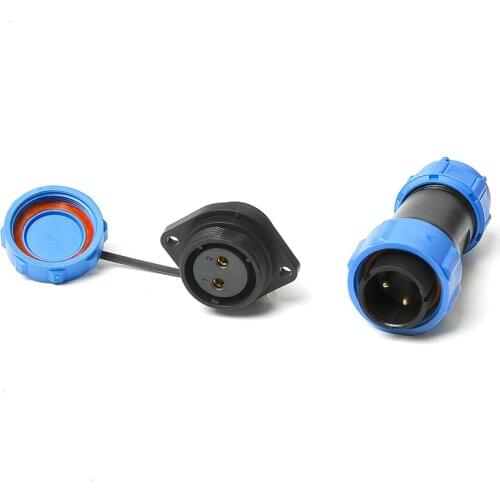 SP21 IP68 waterproof connector plug flange 2 pin 3 pin 4 pin 5 7 9 12 pin screw crimping with welding connector
