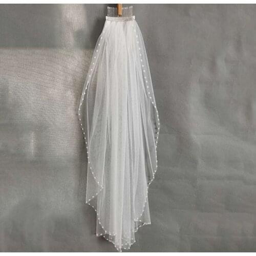 Ivory Wedding Vail Fingertip Crystal Wedding Veil Custom Made 1T Bridal Veils with Metal Comb watz bridal veil