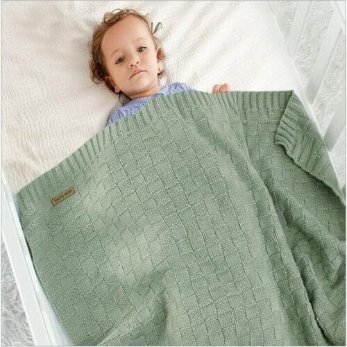 Autumn Winter 2020 New Newborn Baby Quilt Boys Girls Hold Blanket Infant Baby Boy Girl Pure Color Knit Blanket