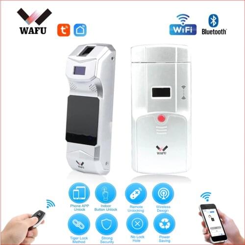 WAFU 011A Smart Lock TUYA Wifi Intelligent Door Lock Phone Control Bluetooth Lock Remote Control Electronic Keyless Smart Lock