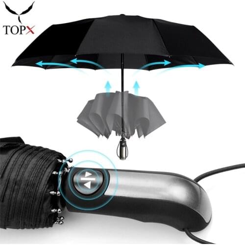 Wind Resistant Fully-Automatic Umbrella Rain Women For Men 3Folding Gift Parasol Luxury Large Travel Business Car 10K Umbrella