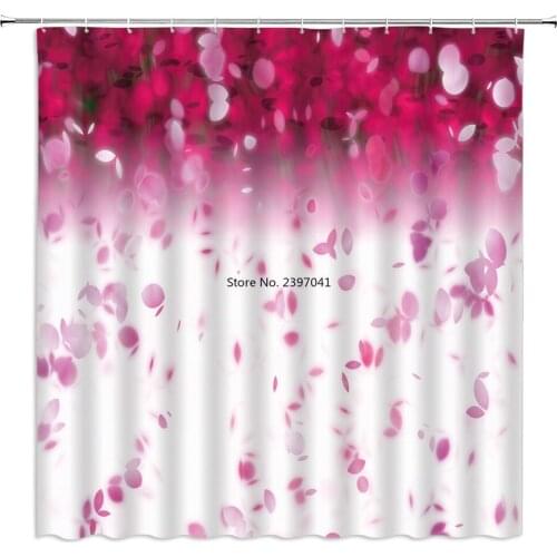 Bathroom Shower Curtain 3D printing Flower Waterproof Curtain Polyester Eco-friendly Bath Curtain Home Decoration With 12 Hook