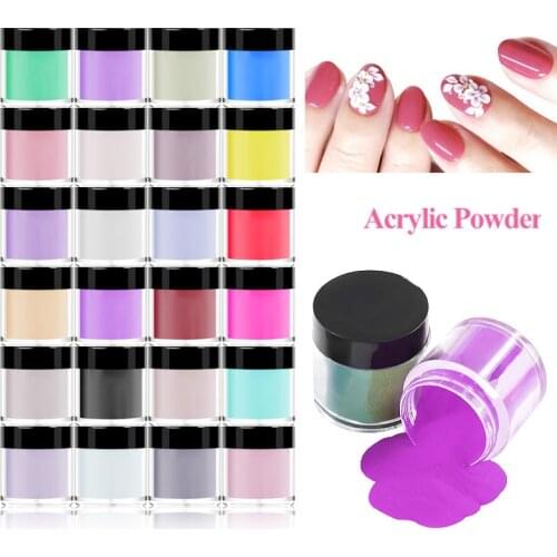 12/18/24pcs/Set Acrylic Powder Carving Nail Polymer Tip Extension French Pink White Clear Crystal 3D