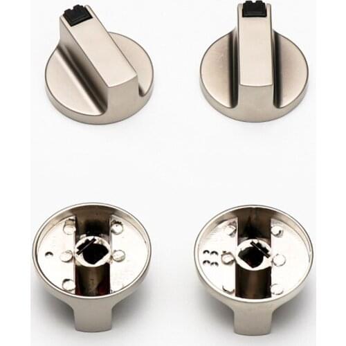 2 PCS Household Kitchen Cooker Gas Stove Oven Universal Metal Rotary Switch Control Knobs 6mm / 8mm Replacement Accessory