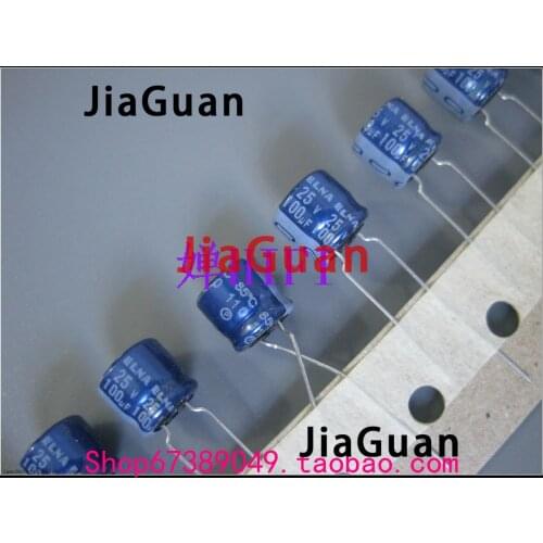 20pcs NEW ELNA 25V100UF RE3 25v 100uf 8X7MM audio electrolytic capacitor 100uF/25V blue robe re3 100UF 25V