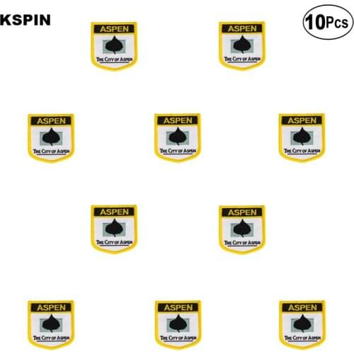 Aspen Flag Embroidery Patches Iron on Saw on Transfer patches Sewing Applications for Clothes in Home&Garden