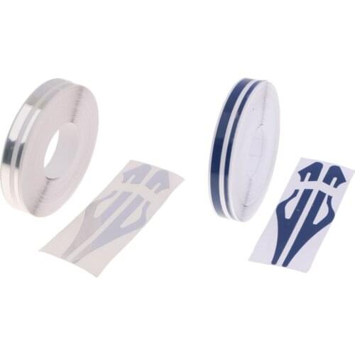 Auto Pinstripe Tape Decal, Car Body DIY Vinyl Stickers Double Line Tape Decal Vinyl Stickers (Blue & Silver)