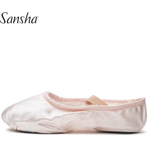 Sansha Excellent Satin Practice Ballet Dance Shoes Split Sole Breathable Professional Soft Ballet Slipper For Girls Women NO.3S