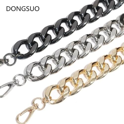 Aluminum chain strap silver gold black large metal chain 1.9cm Designer handbag bag purse replacement Accessories Hardware 19mm