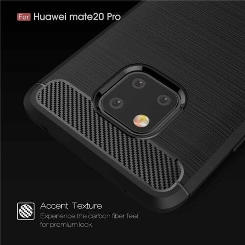 Huawei Mate 20 Pro Carbon Fiber Case Silicon TPU Skin Back Cover Phone Case For Huawei Mate20Pro Mate20 Pro Soft Cover Protector