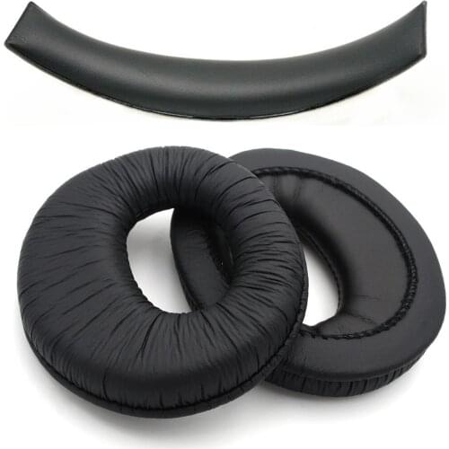 Black Upgrade Replacement Earpads Ear Pads Headband Cushion Pillow Cover Cups Repair Parts for Sennheiser HD215 HD225 Headphones