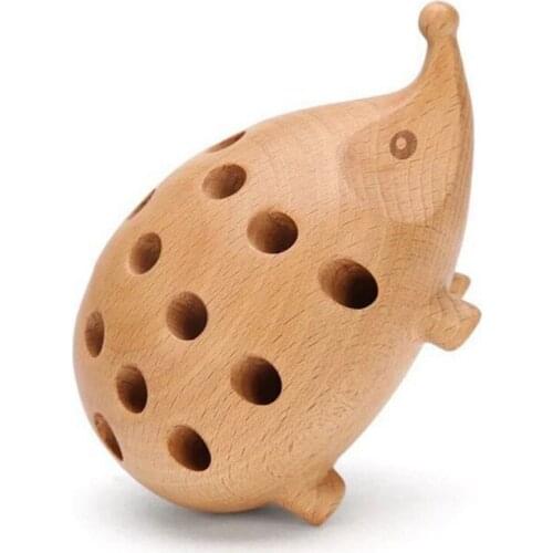 Arts and Crafts Studio Decoration Childrens Pen Holder Solid Wood Carving Hedgehog Decoration Gift Office Accessories