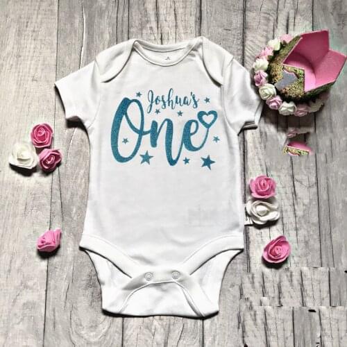 Custom Iron On Glitter Birthday One Transfer Vinyl for T-Shirt 1ST Hotfix Bodysuit Thermal Sticker Baby Clothing Letter Patch