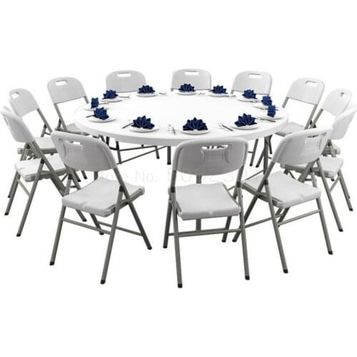 Foldable Round Table Household Dining Table Simple Large Round Table Dining Table Folding Household Simple Outdoor Folding Table