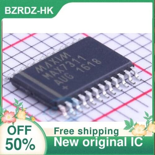 1-20PCS MAX7311AUG+T TSSOP-24 I/O New original IC 16-bit port expander with interrupt and hot-insert protection for Two-line i