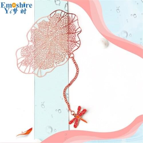 Metal Lotus Leaf Bookmark Ancient Style Small Souvenirs Classical Chinese Style Students Tassels Creative Exquisite Gift M017