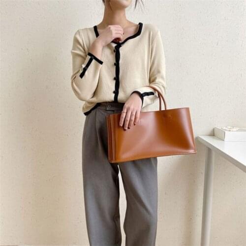 Fashion New Casual Solid Color Large Capacity Bags Bags Women Handbags