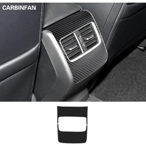 Carbon fiber sticker Rear Armrest Box Anti Kick Protector Trim Sticker Air Outlet Frame Stickers For Honda Accord 10th 2018 2019
