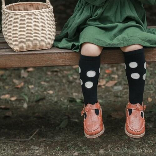 Autumn Kids Socks Breathable Children Stockings For Girls Foot Accessories Dot Jacquard Soft Toddler Ins Fashion Spanish Socks