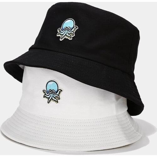 New Cute Octopus Bucket Hat Cartoon Fisherman Hat Student Summer Sun Protection Hat Outdoor Travel Hiking Hat Unisex Panama Cap