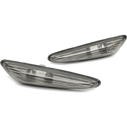 Pair Smoke Lens Side Marker Lights Cover Turn Signal Lamp Shell for BMW E46 E60 E61 X3 E83