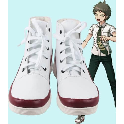 Danganronpa Hinata Hajime Wig Cosplay Costume Super Dangan Ronpa 2 Heat Resistant Synthetic Hair Men Carnival Party Wig Shoes