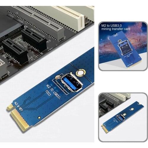 Portable Convenient M.2 NGFF to USB 3.0 PCI-E X4 Riser Card Durable Adapter Card Wear-resistant for Miner