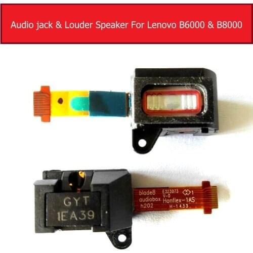 Genuine Audio jack & louder speaker Flex Cable For Lenovo Pad B6000 B8000 Earpiece port flex ribbon parts Blade8 oudiobox h202
