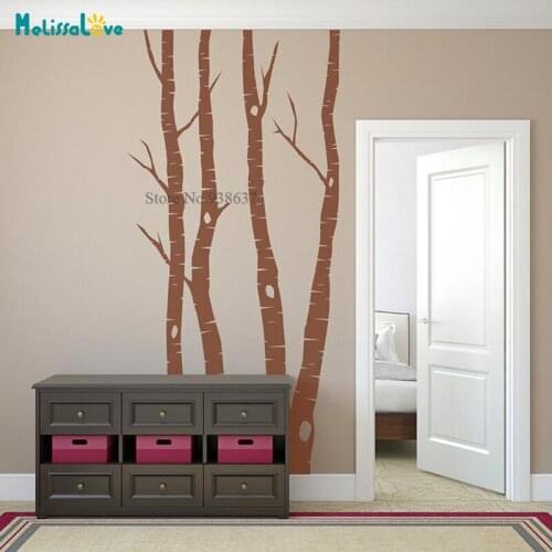 Simple Tree Design Decal Living Room Nursery Decor Nature Forest Mural Wall Sticker Vinyl wallpaper Waterproof Removable BB587