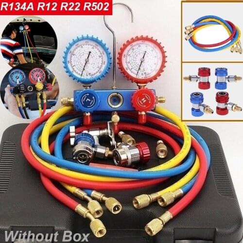 R134A R12 R22 R502 Current Divider Meter Tools Set Refrigerants Air Conditioning AC Diagnostic Manifold Gauges Double TableValve