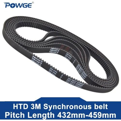 POWGE Arc HTD 3M Timing belt C= 156 159 162 165 width 6/9/15mm Teeth 52 53 54 55 HTD3M synchronous 156-3M 159-3M 162-3M 165-3M