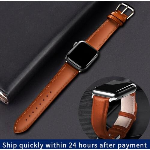 High Quality Leather Business Strap for Apple Watch SE 6/5/4 44MM 40MM Band Watchband Bracelets on iWatch Series 3 2 1 42MM 38MM