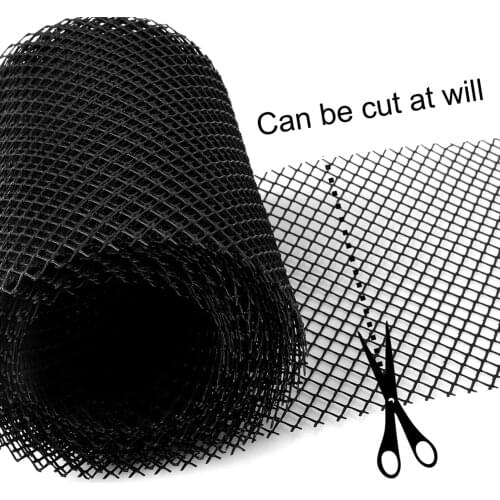 Net Cover Gutter Guard Mesh Net Leaves Protection Cover Net Set Kit Roll 5.9” x 19.7 Ft with 10 Clip Fixing Hooks Cuttable