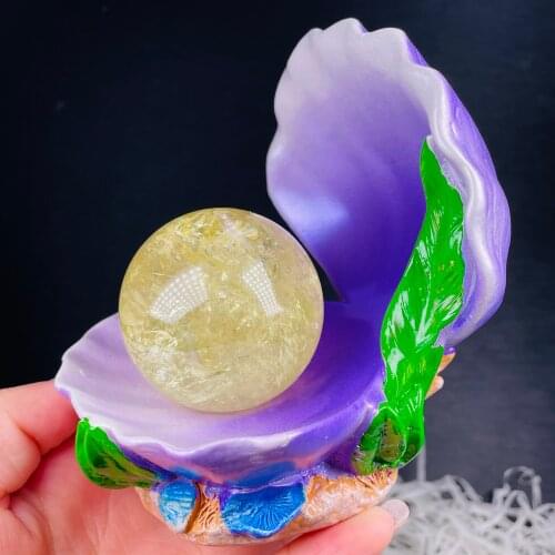Resin Shell Crystal Ball Home Decor