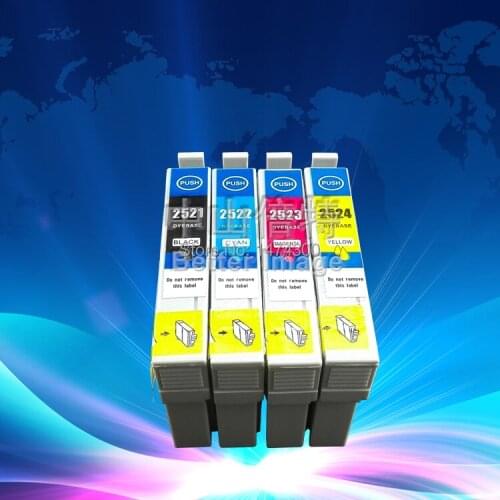 XIMO Value pack,2BK+2SETS chipped ink cartridges 252(T2521-T2524) for Epson WF-3620 WF-3640 WF-7610 WF-7620 etc