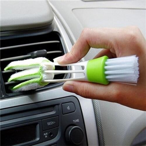 1pcs Car Air Conditioner Outlet Cleaning Tool Durable 2 In 1 Cloths & Brushes Window Blinds Dirt Duster Cleaning Dust Collector