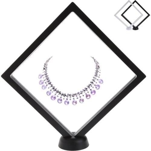 1Pc Suspended Floating Jewellery Display Case Gems Artefacts Stand Holder With Base