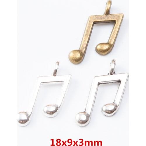 110 pieces of retro metal zinc alloy Musical notes pendant for DIY handmade jewelry necklace making 7205