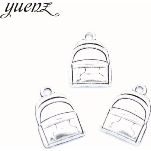 YuenZ 15pcs Antique Silver color school bag Charms Metal Pendants Jewelry Making Accessories 20*14mm J430