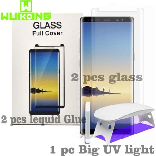 2pcs Screen Protector For Samsung S9Plus S10 Plus Note20 ultra Tempered Glass Liquid Full Glue UV mate 20 30 pro P30 Pro P40 Pro