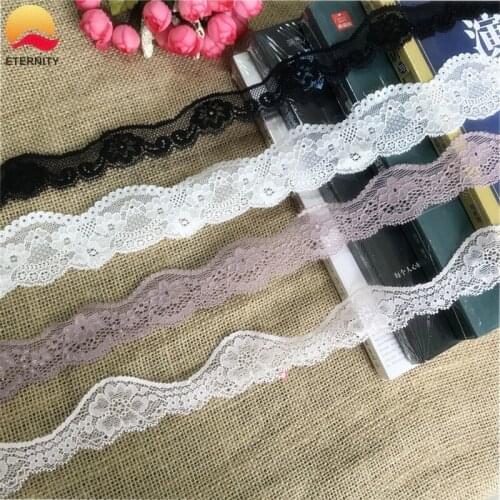 ！3.2-4.5cm S2158 stretch lace white beige multi-color lace used for decoration DIY crafts material wedding dress edge sewing
