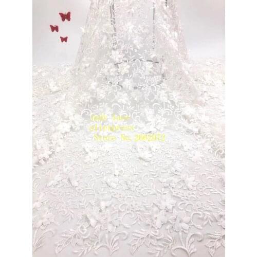 5yards/bag 8 colors embroidered 3D flower beads fashionable French romantic fabric for the dress design RF103