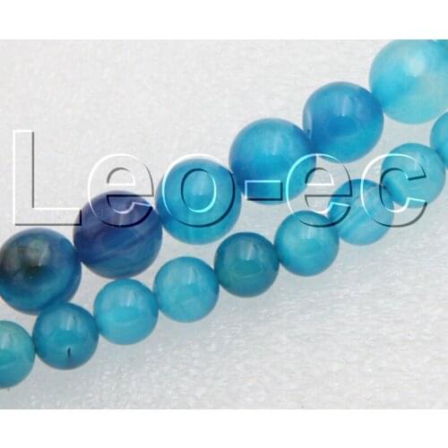 6mm 8mm round blue Agates Loose Strand For Jewelry Making 15" v1343