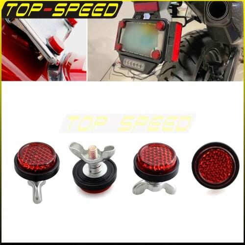 8pcs/4pcs Red Safety License Plate Bolt Tail Number Plate Registration Plate Reflector Wellnut for Honda Suzuki Yamaha Kawasaki