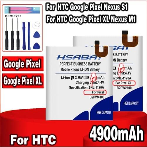 HSABAT 4900mAh B2PW4100 Battery for HTC Google Pixel Nexus S1 / 4900mAh B2PW2100 Battery for HTC nexus google Pixel XL Nexus M1